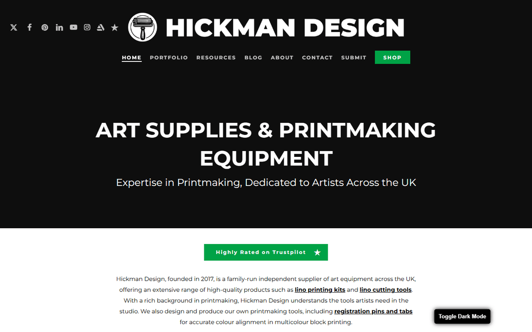 Screenshot des Publishers hickmandesign.co.uk