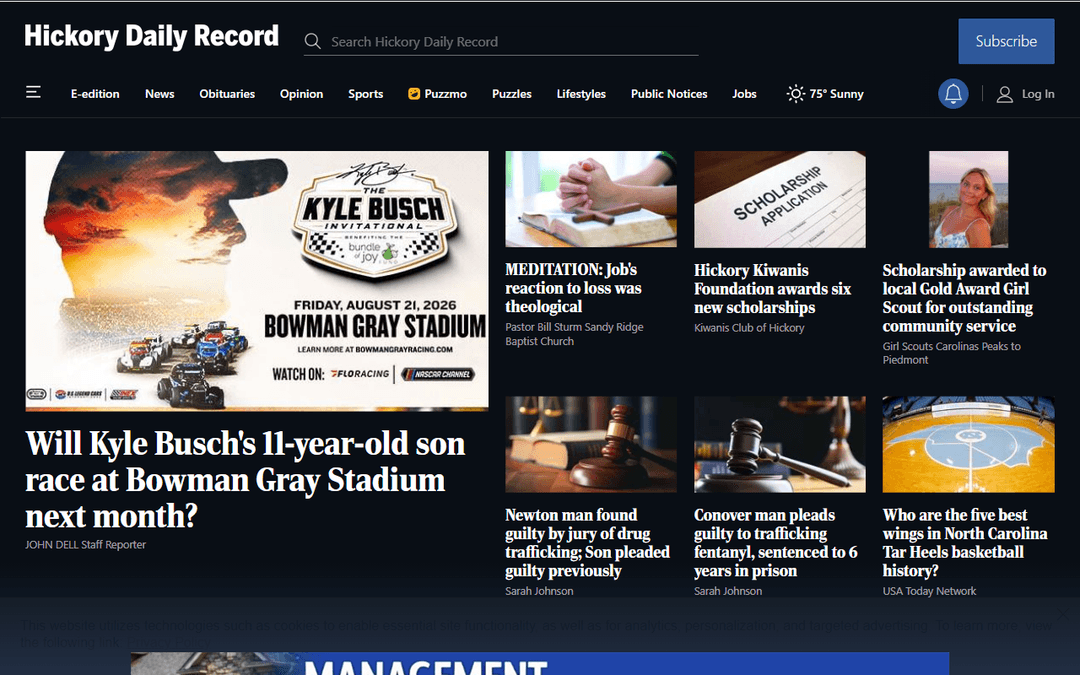 hickoryrecord.com publisher screenshot