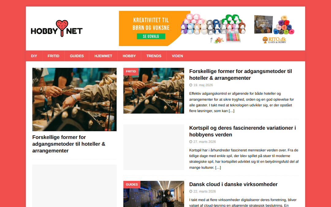 Screenshot des Publishers hobbynet.dk