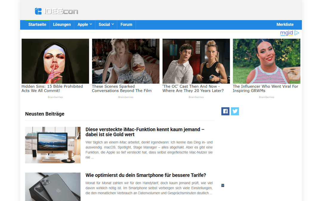 Screenshot des Publishers ideecon.com