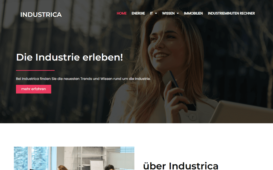 Screenshot des Publishers industrica.de