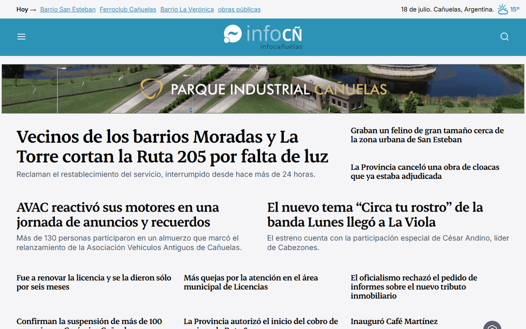 infocanuelas.com publisher screenshot