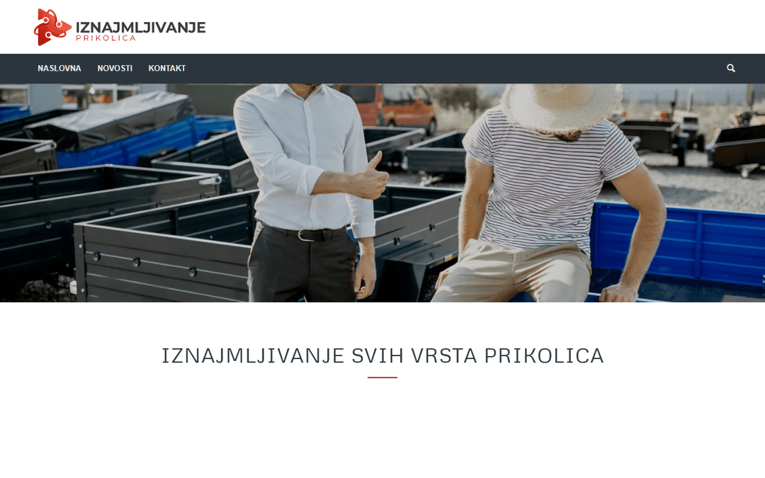 Screenshot van uitgever iznajmljivanjeprikolica.rs