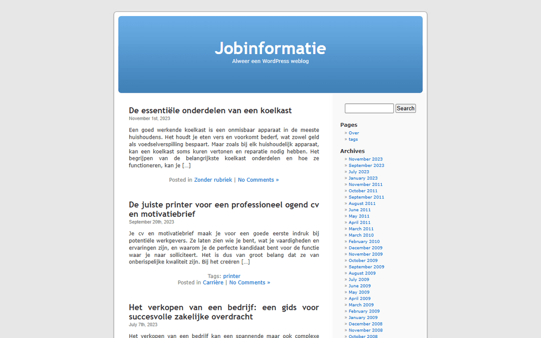 Tangkapan layar publisher jobinformatie.be