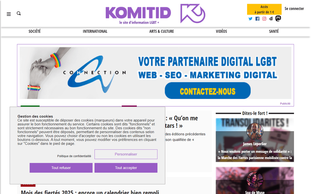 Screenshot des Publishers komitid.fr