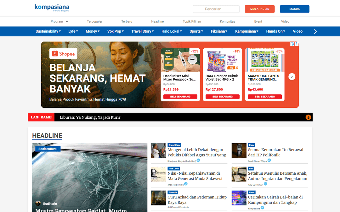 kompasiana.com publisher screenshot