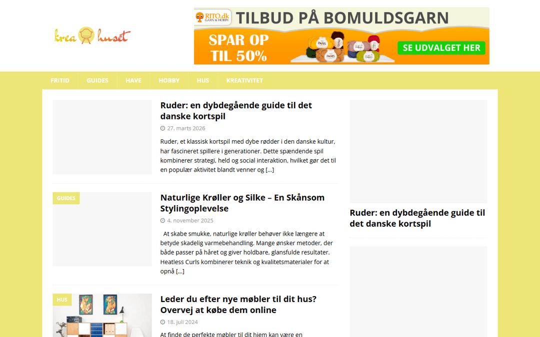 Screenshot des Publishers kreahuset.dk
