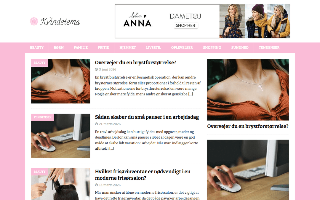 kvindetema.dk publisher screenshot