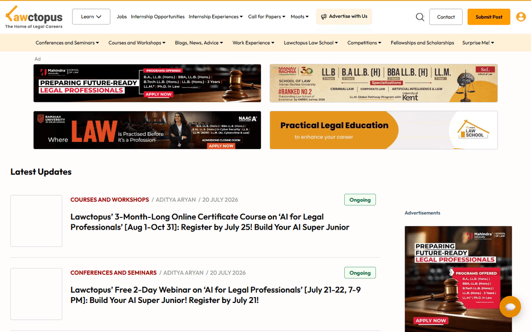 Screenshot des Publishers lawctopus.com