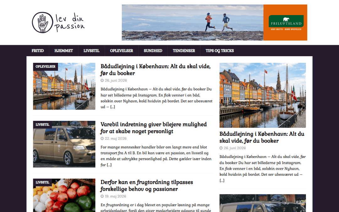 Screenshot des Publishers levdinpassion.dk