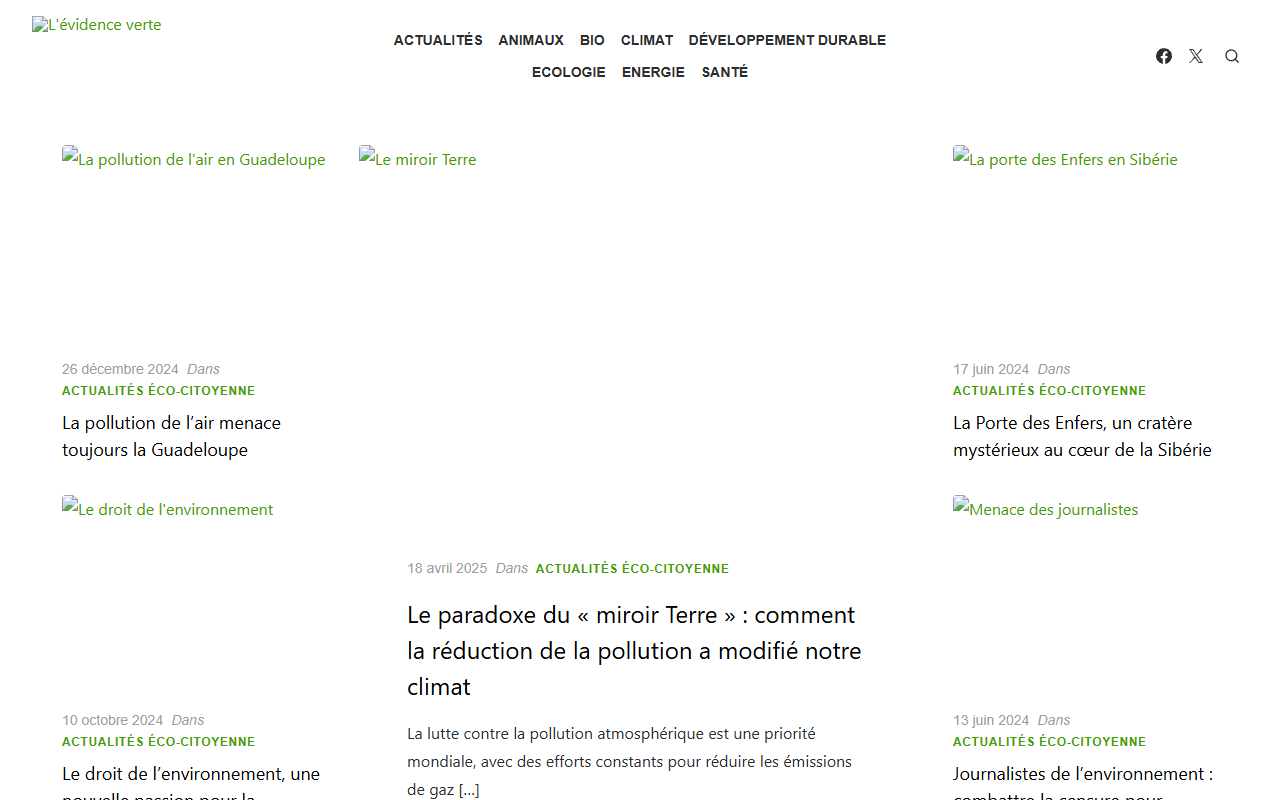 levidenceverte.fr publisher screenshot
