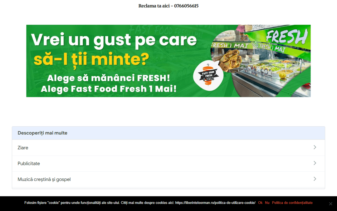 Screenshot des Publishers liberinteleorman.ro
