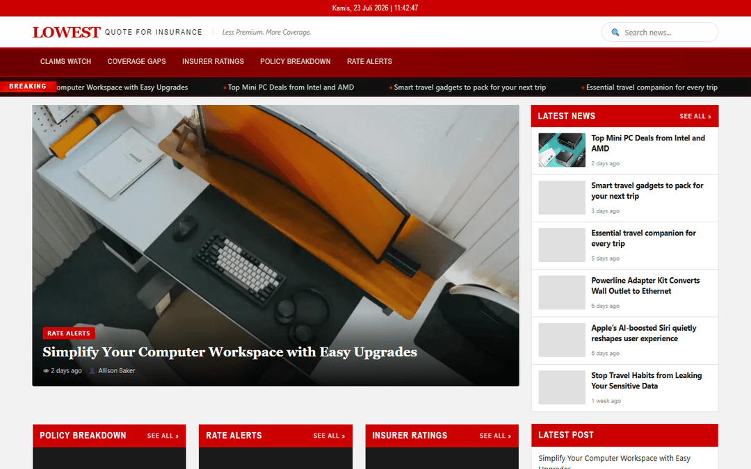 Screenshot des Publishers lowestquoteforinsurance.com