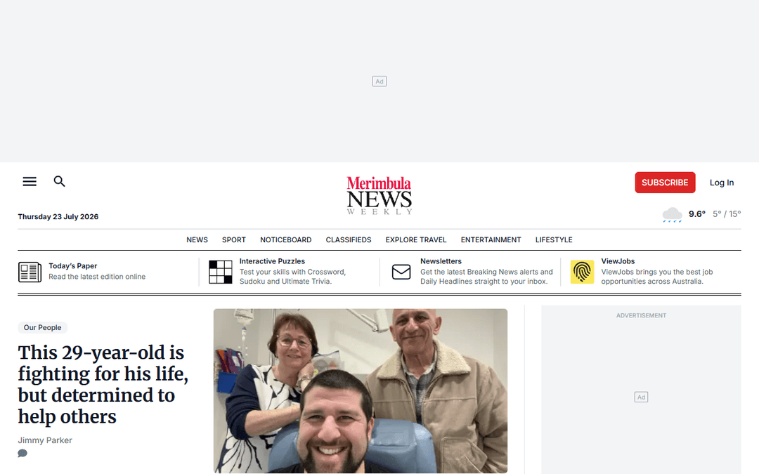 merimbulanewsweekly.com.au publisher screenshot