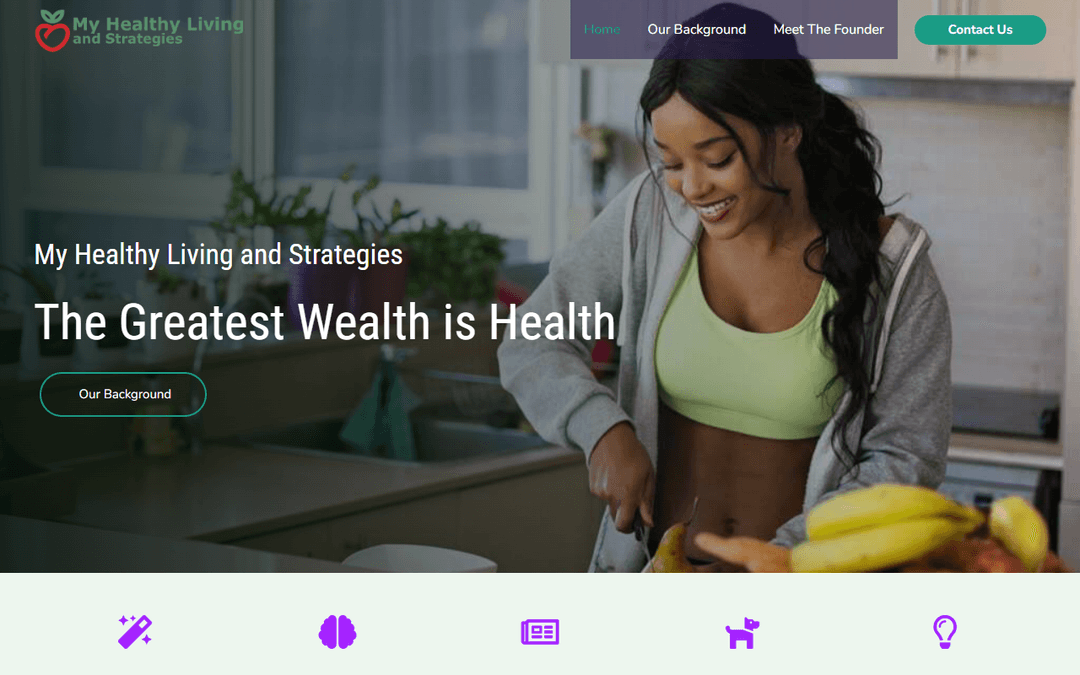 myhealthylivingandstrategies.com publisher screenshot