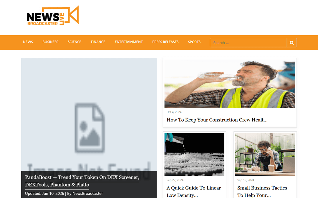 newsbroadcasterlive.com publisher screenshot