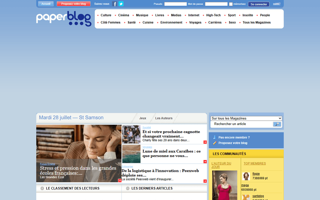 paperblog.fr publisher screenshot