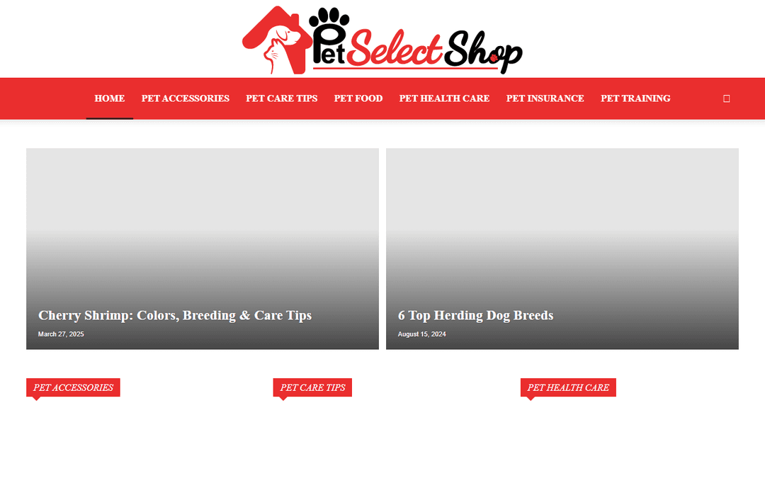 pet-select-shop.com publisher screenshot