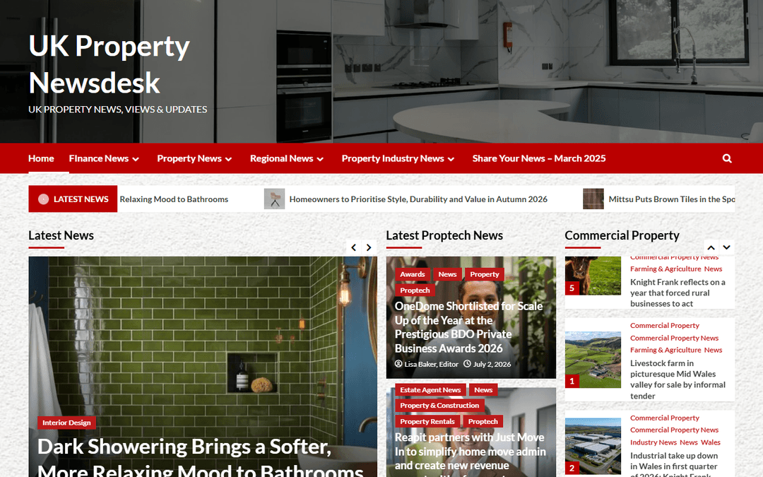 Capture d'écran de l'éditeur propertynewsdesk.co.uk