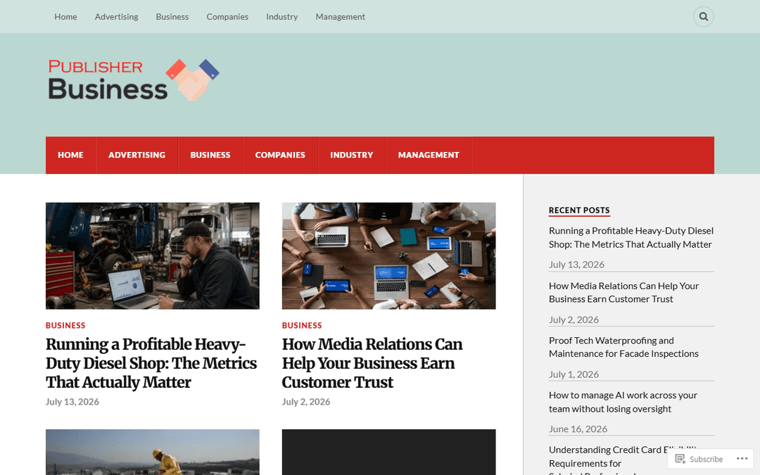 Screenshot des Publishers publisher.business.blog