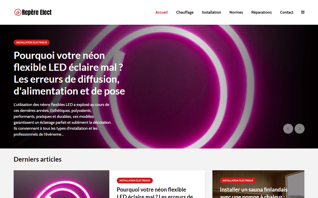 Screenshot des Publishers repereelec.com