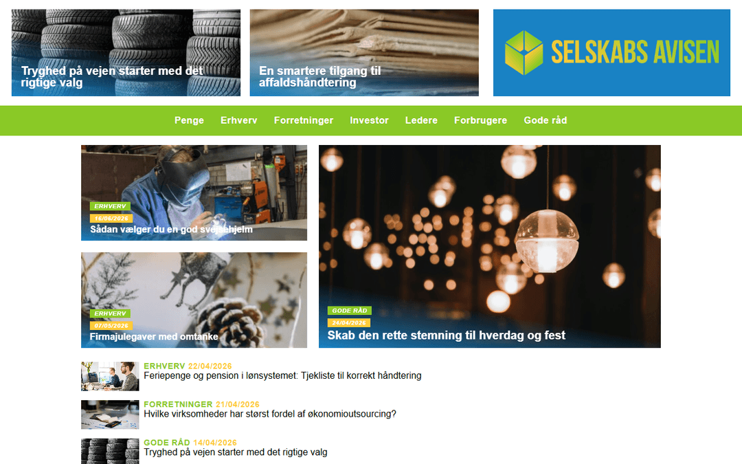 Screenshot des Publishers selskabsavisen.dk