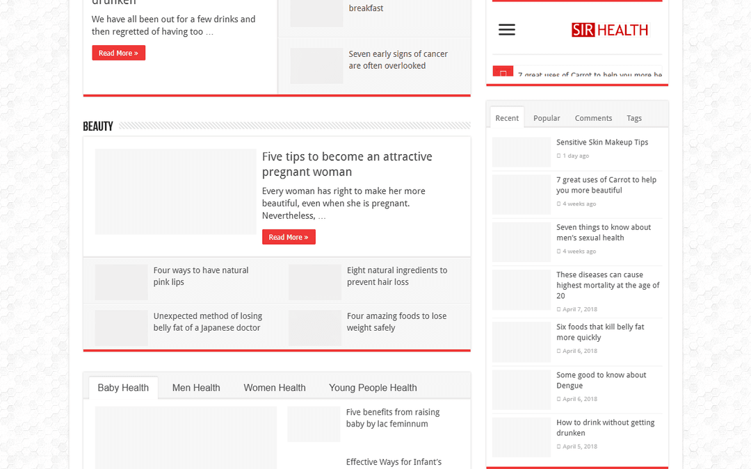 sirhealth.com publisher screenshot