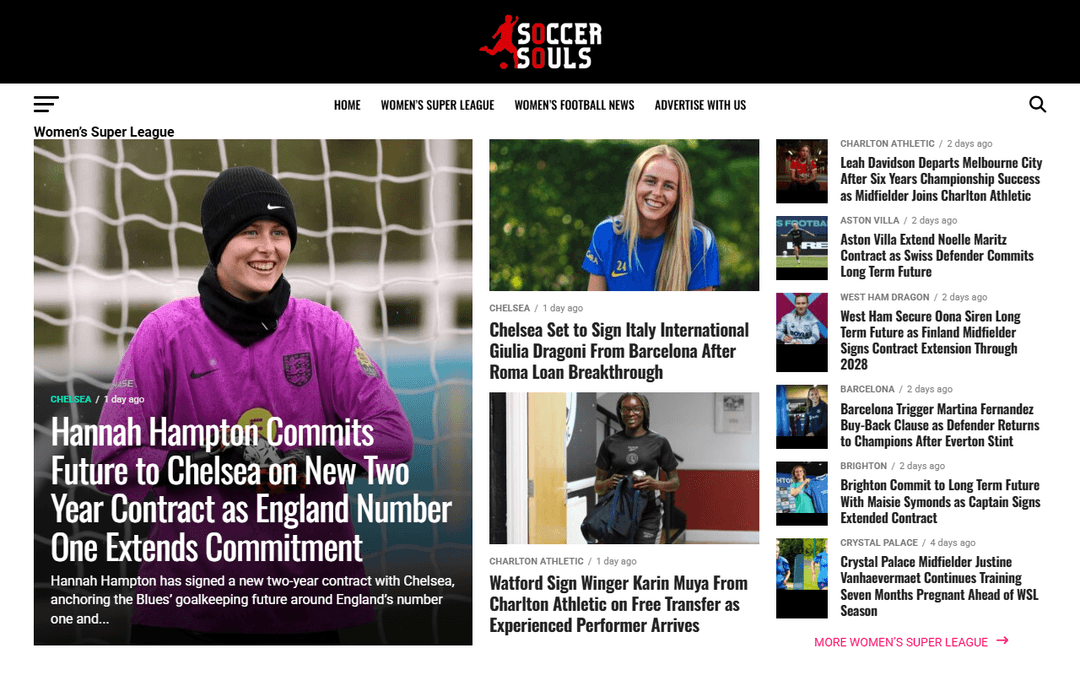 soccersouls.com publisher screenshot