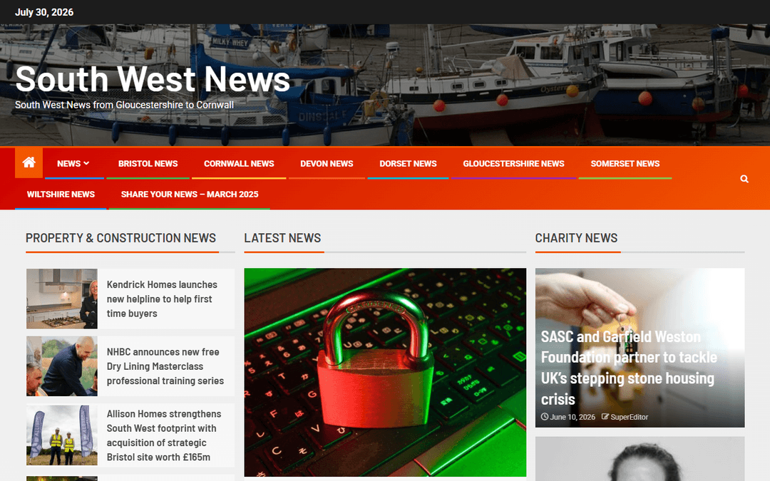 Capture d'écran de l'éditeur southwest-news.co.uk