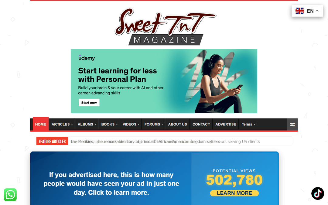 Screenshot des Publishers sweettntmagazine.com