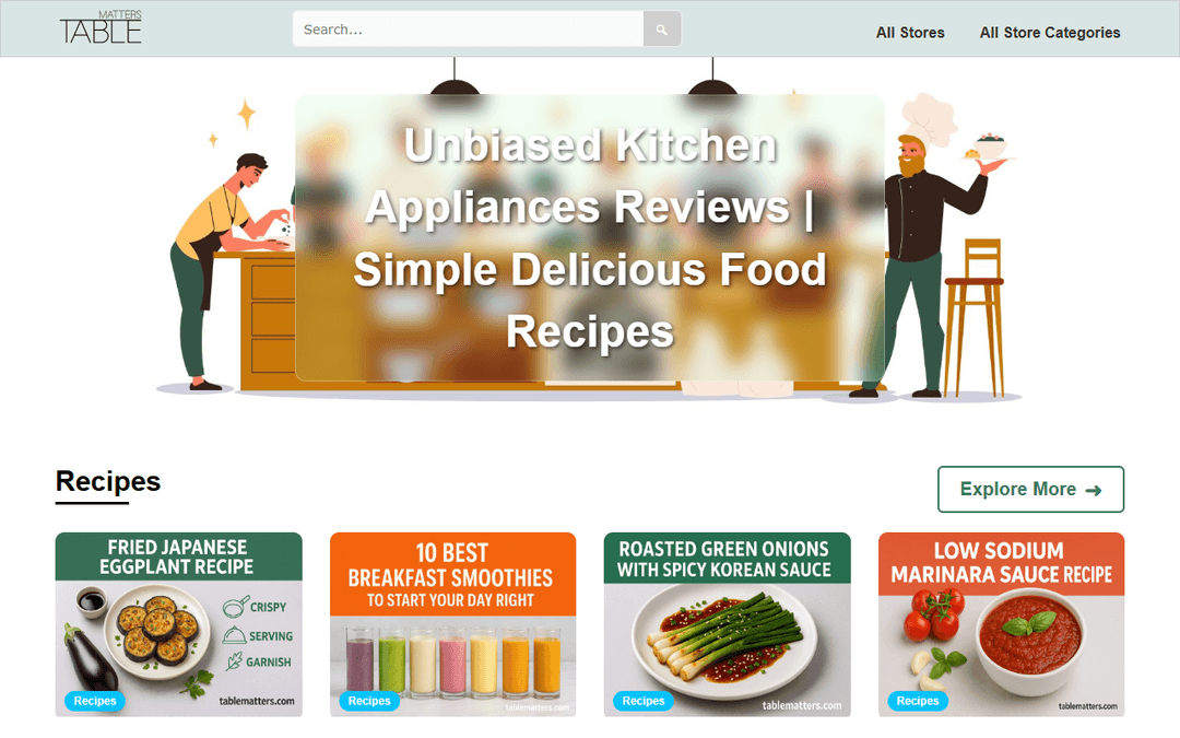 tablematters.com publisher screenshot