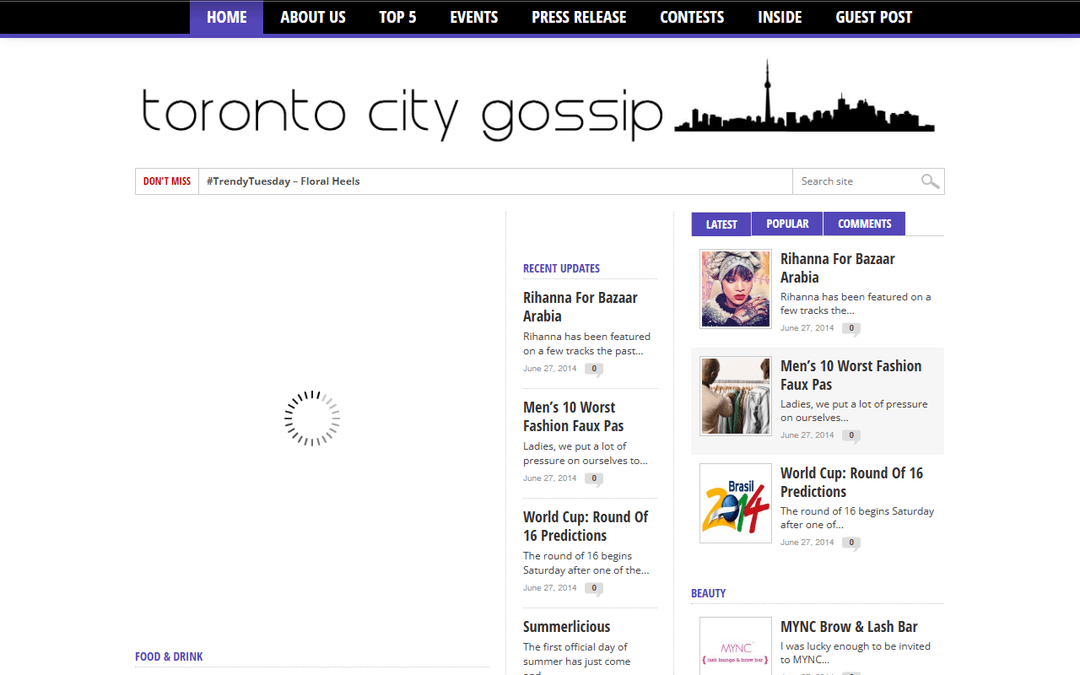 torontocitygossip.com publisher screenshot