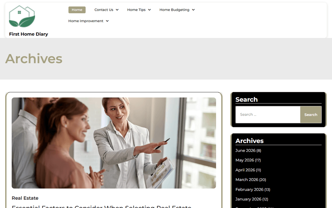 firsthomediary.com publisher screenshot