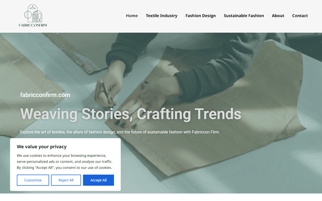fabricconfirm.com publisher screenshot