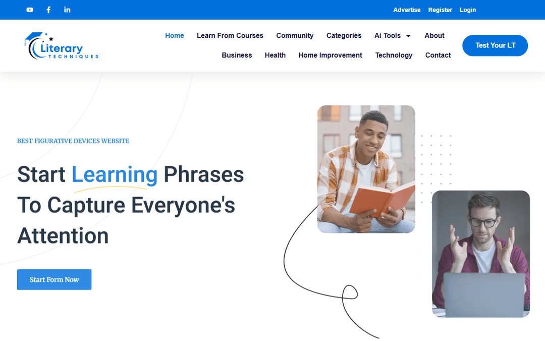 literary-techniques.com publisher screenshot