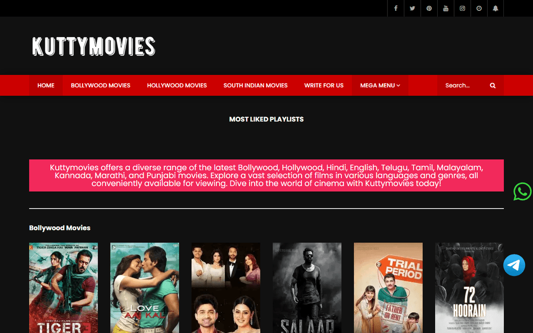 kuttymoviess.com.in publisher screenshot