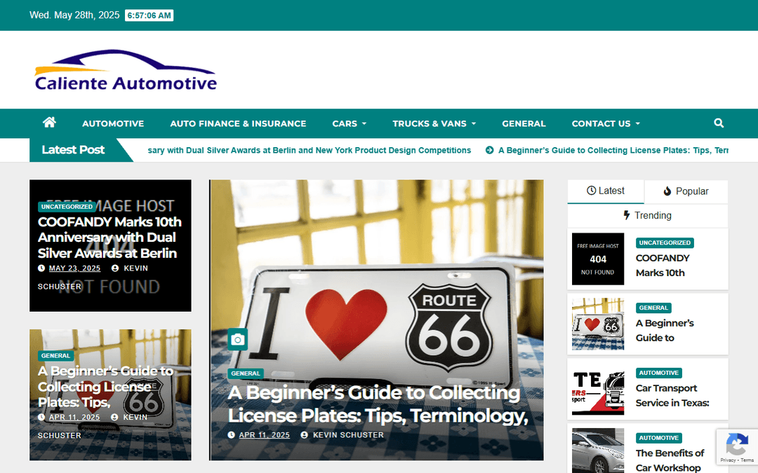 calienteautomotive.com publisher screenshot
