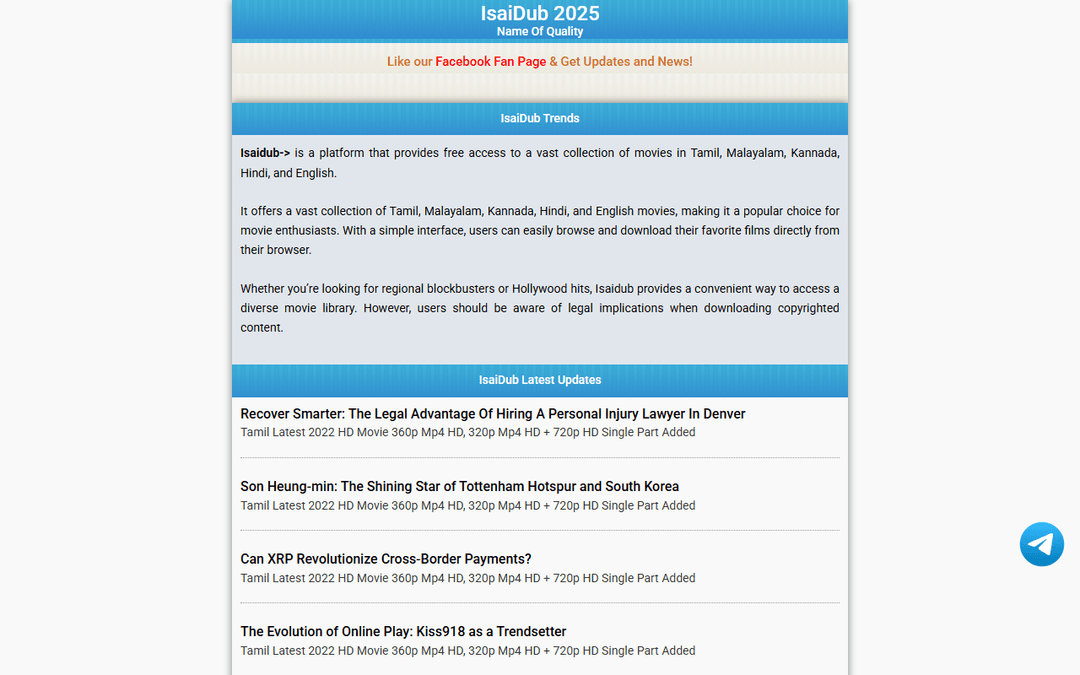 isaidubs.com.in publisher screenshot