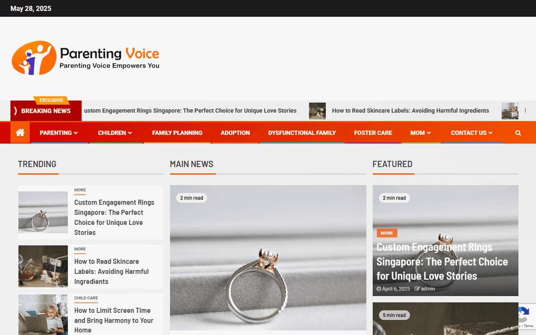 parentingvoice.com publisher screenshot
