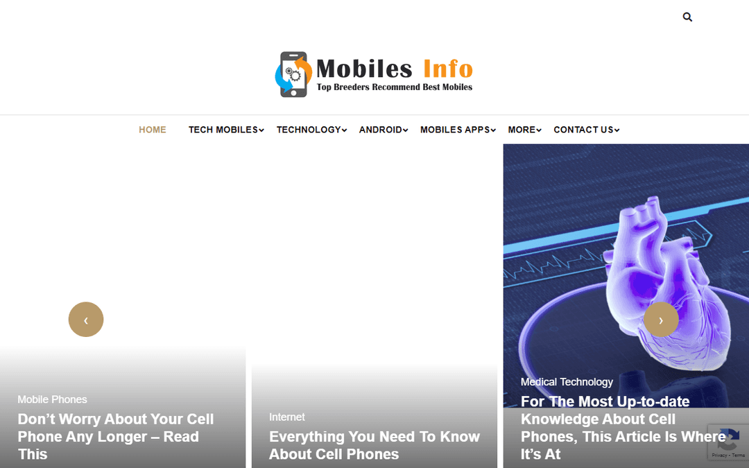mobilesinfo.co.uk publisher screenshot