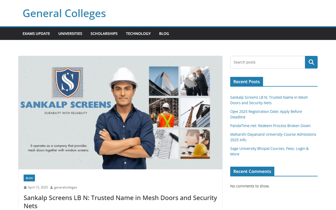 generalcolleges.com publisher screenshot