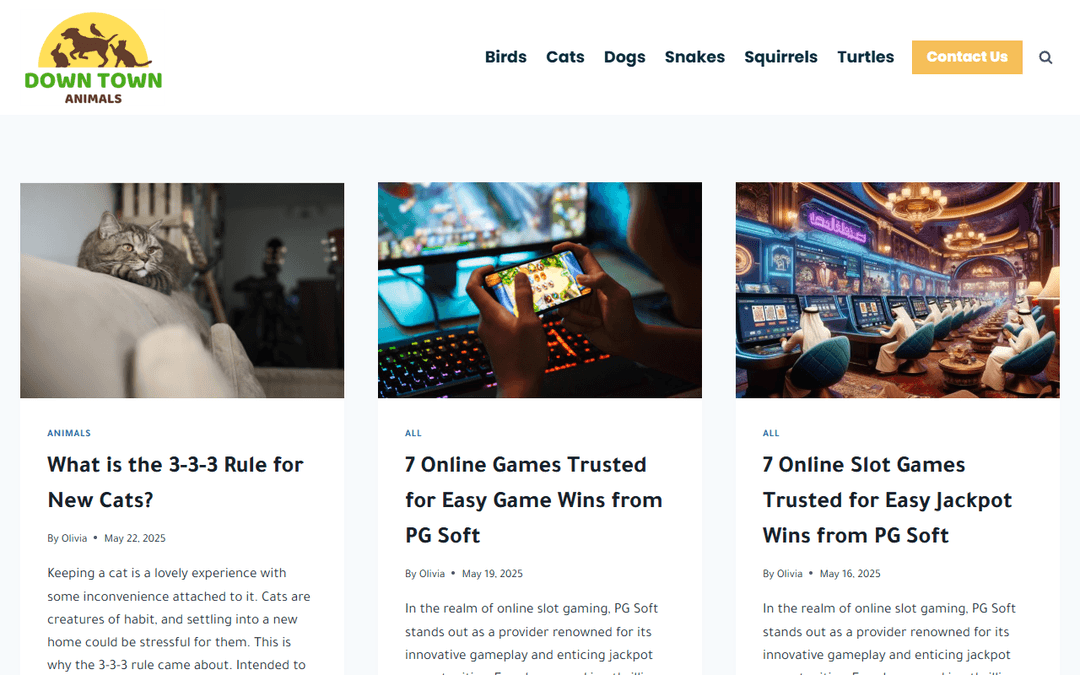 downtownanimals.com publisher screenshot