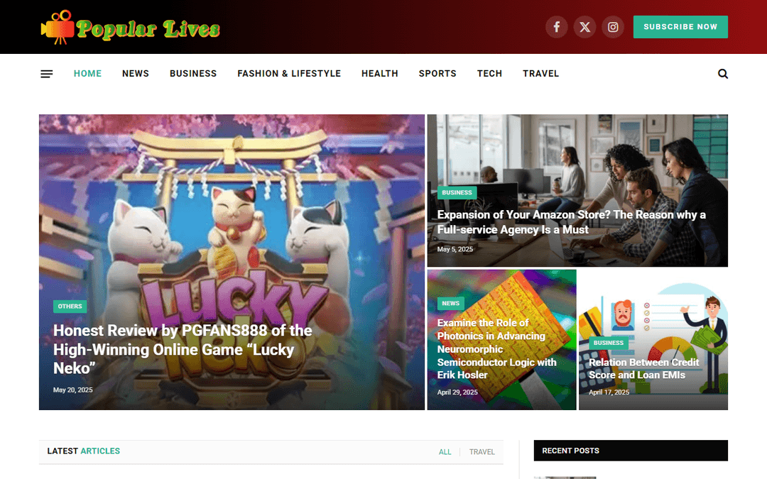 popularlives.com publisher screenshot