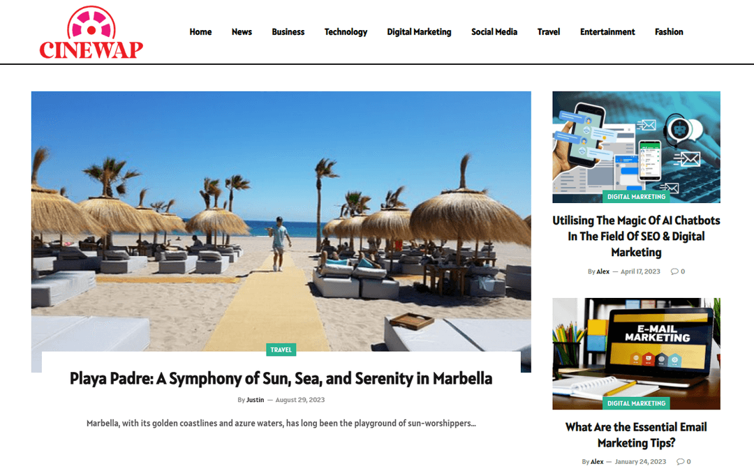 cinewap.me publisher screenshot