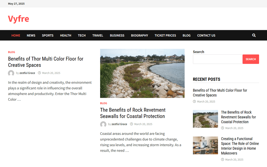 vyfre.com publisher screenshot