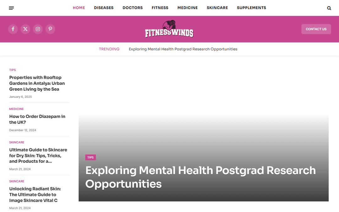 fitnesswinds.com publisher screenshot