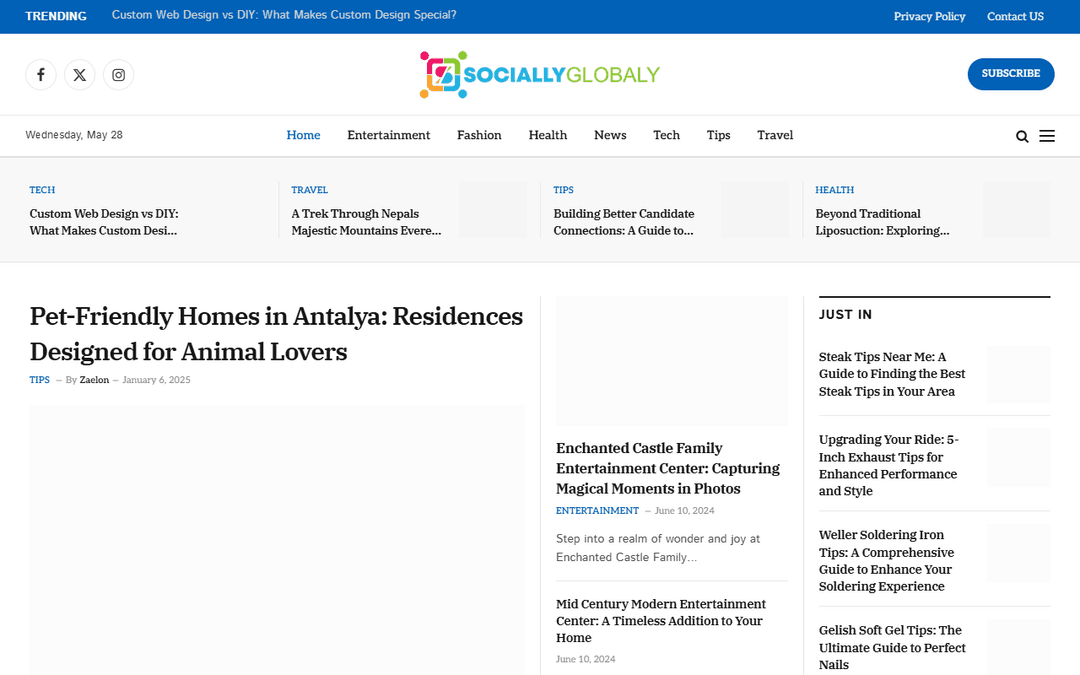 sociallyglobaly.com publisher screenshot