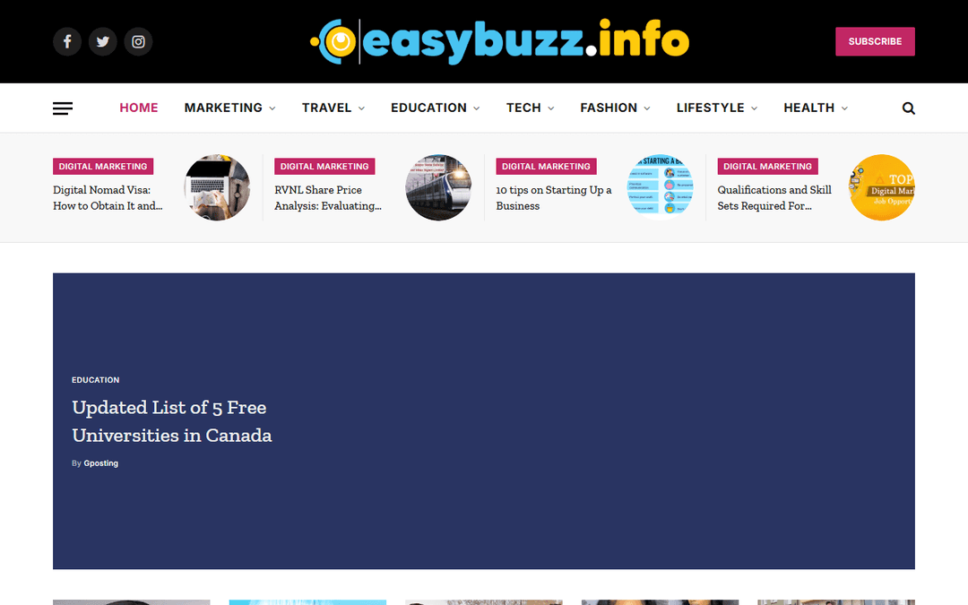 easybuzz.info publisher screenshot