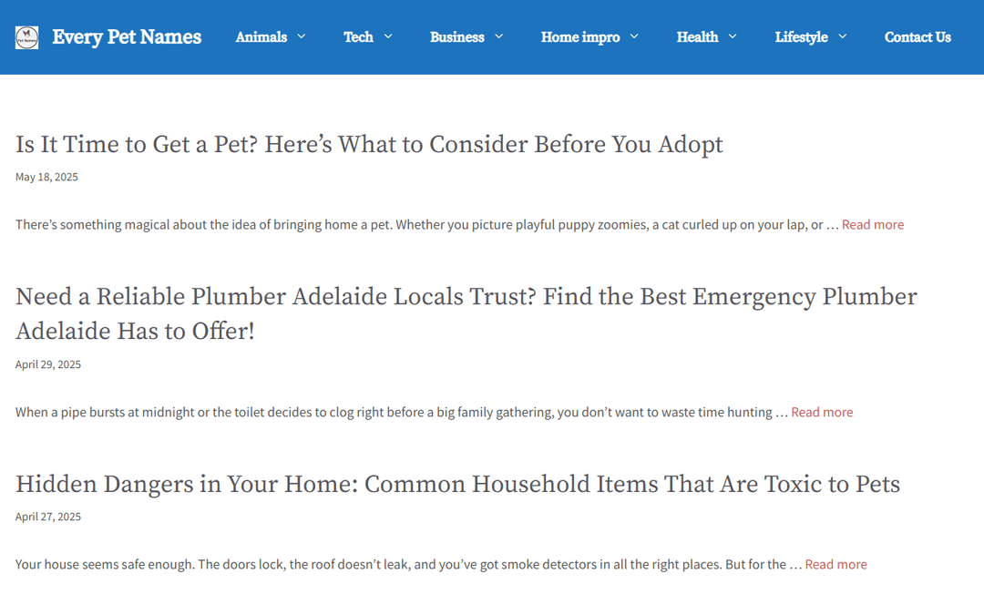 everypetnames.net publisher screenshot