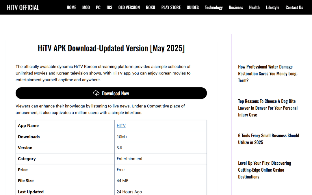 hitvofficial.com publisher screenshot